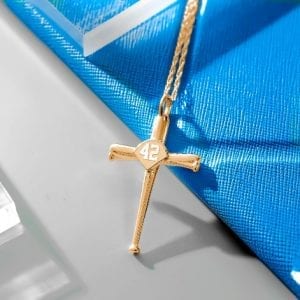 Baseball Bat Cross Necklace Pendant with Number